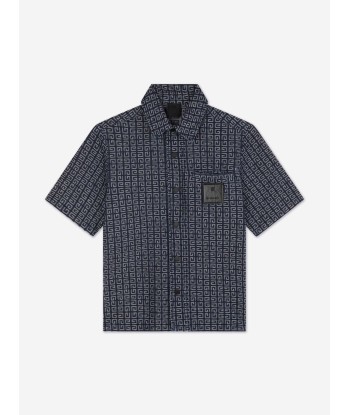 Givenchy Boys 4G Denim Shirt in Blue france