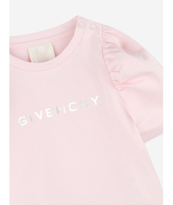 Givenchy Baby Girls Puffy Sleeve Logo T-Shirt in Pink pas chere