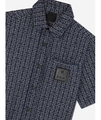 Givenchy Boys 4G Denim Shirt in Blue france