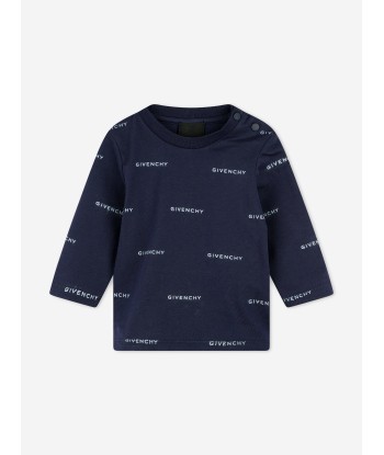 Givenchy Baby Boys Long Sleeve Logo T-Shirt in Navy les ligaments