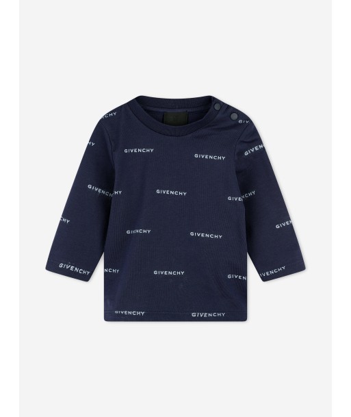 Givenchy Baby Boys Long Sleeve Logo T-Shirt in Navy les ligaments