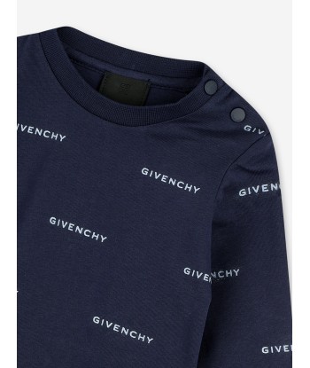 Givenchy Baby Boys Long Sleeve Logo T-Shirt in Navy les ligaments