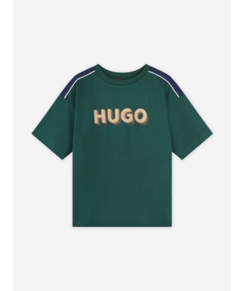 Hugo Boys Logo Print T-Shirt in Green Comment ça marche