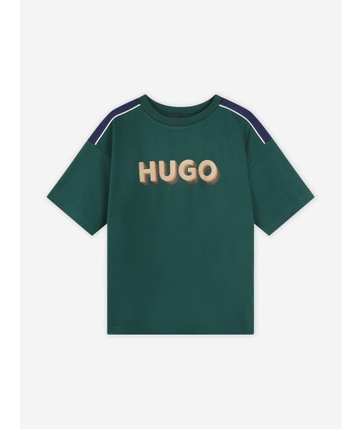 Hugo Boys Logo Print T-Shirt in Green Comment ça marche