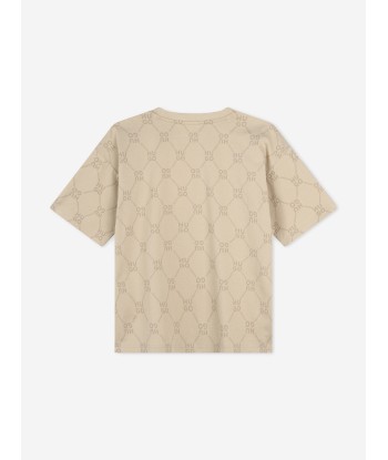 Hugo Boys Monogram Logo T-Shirt in Beige 50-70% off 