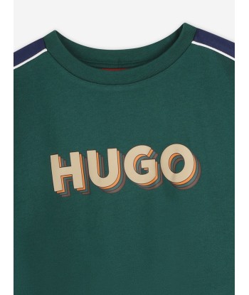 Hugo Boys Logo Print T-Shirt in Green Comment ça marche