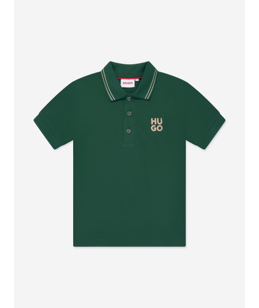 Hugo Boys Logo Print Polo Shirt in Green 50% de réduction en Octobre 2024