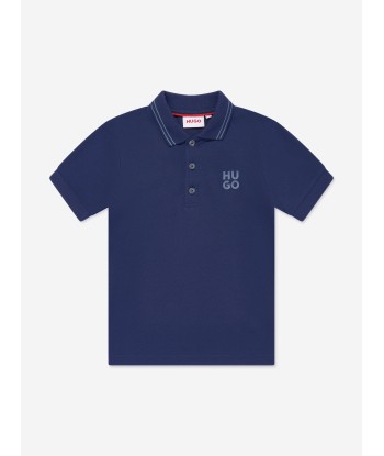 Hugo Boys Logo Print Polo Shirt in Blue Toutes les collections ici