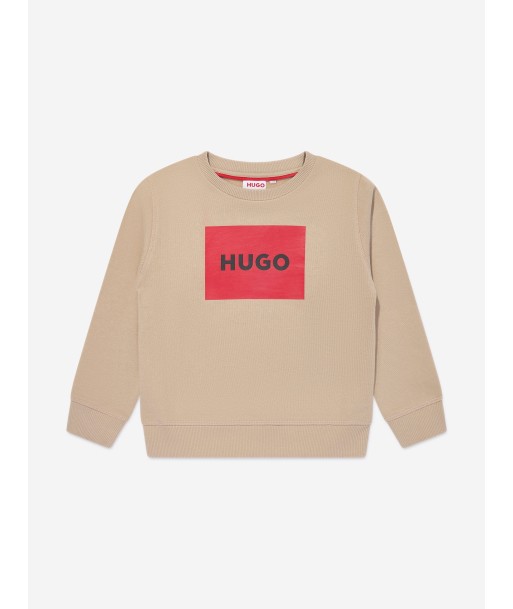 Hugo Boys Logo Print Sweatshirt in Beige de France