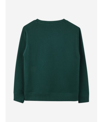 Hugo Boys Logo Print Sweatshirt in Green Pour