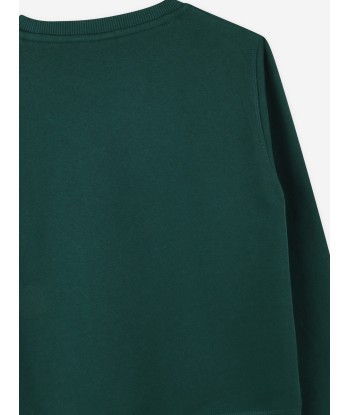 Hugo Boys Logo Print Sweatshirt in Green Pour