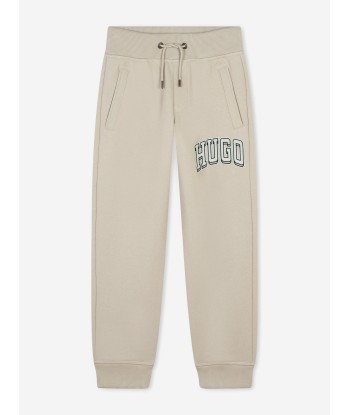 Hugo Boys Logo Print Joggers in Beige Economisez 