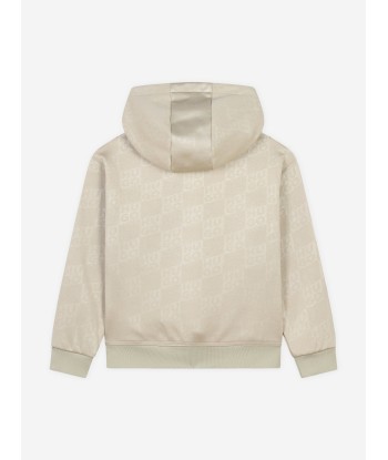 Hugo Boys Logo Hoodie in Beige Profitez des Offres !