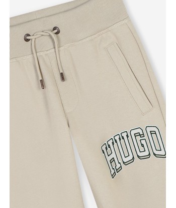 Hugo Boys Logo Print Joggers in Beige Economisez 