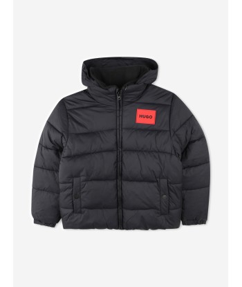 Hugo Boys Logo Puffer Jacket in Black Voir les baskets