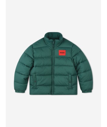 Hugo Boys Logo Puffer Jacket in Green 2 - 3 jours ouvrés.