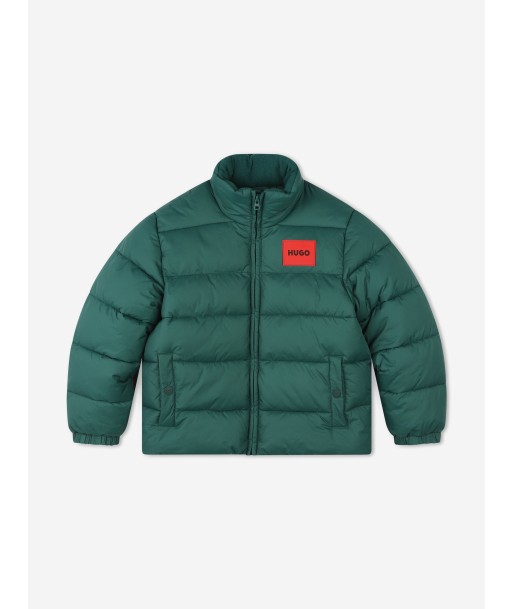 Hugo Boys Logo Puffer Jacket in Green 2 - 3 jours ouvrés.