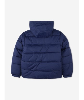 Hugo Boys Logo Puffer Jacket in Blue Venez découvrir notre 