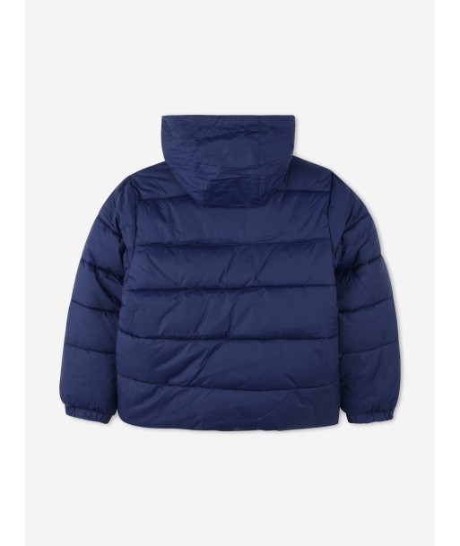 Hugo Boys Logo Puffer Jacket in Blue Venez découvrir notre 