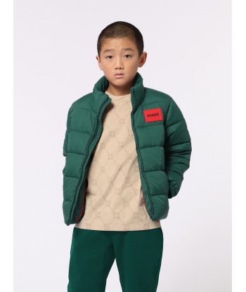 Hugo Boys Logo Puffer Jacket in Green 2 - 3 jours ouvrés.