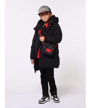 Hugo Boys Long Puffer Jacket in Black Livraison rapide