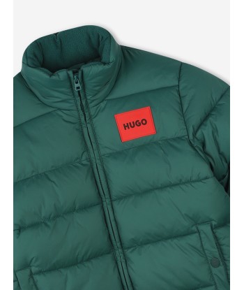 Hugo Boys Logo Puffer Jacket in Green 2 - 3 jours ouvrés.