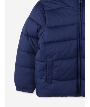 Hugo Boys Logo Puffer Jacket in Blue Venez découvrir notre 