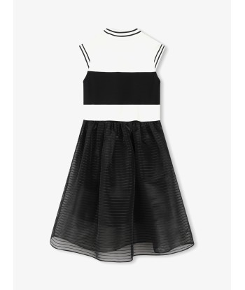 Karl Lagerfeld Girls Mixed Fabric Milano Dress in Multicolour les muscles