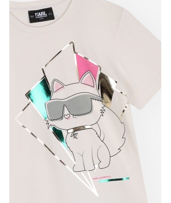 Karl Lagerfeld Girls Choupette Print T-Shirt in Ivory 50% de réduction en Octobre 2024