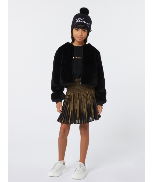 Karl Lagerfeld Girls Faux Fur Jacket in Black vous aussi creer 