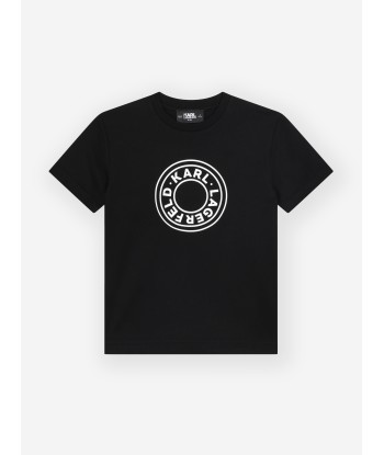 Karl Lagerfeld Boys Logo Print T-Shirt in Black vous aussi creer 