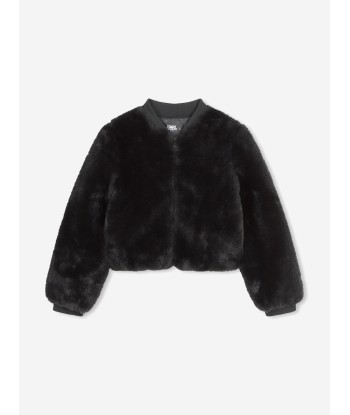 Karl Lagerfeld Girls Faux Fur Jacket in Black vous aussi creer 