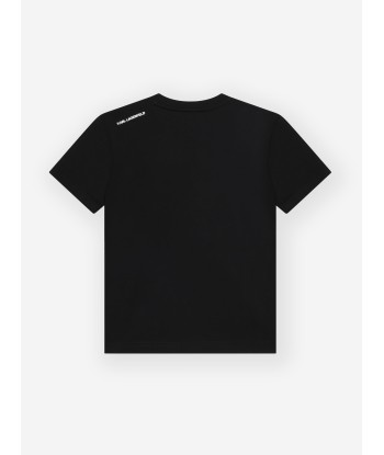 Karl Lagerfeld Boys Logo Print T-Shirt in Black vous aussi creer 