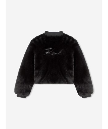 Karl Lagerfeld Girls Faux Fur Jacket in Black vous aussi creer 