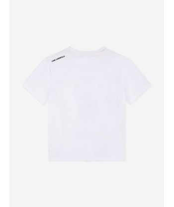 Karl Lagerfeld Boys Karl Ikonic Print T-Shirt in White à prix réduit toute l'année