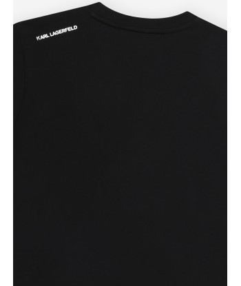 Karl Lagerfeld Boys Logo Print T-Shirt in Black vous aussi creer 