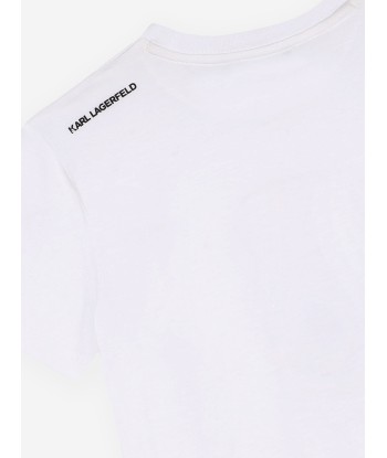 Karl Lagerfeld Boys Karl Ikonic Print T-Shirt in White à prix réduit toute l'année