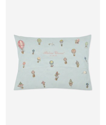 Atelier Choux Baby Satin Monceau Mansion Pillow Cover in Blue (40cm) plus qu'un jeu 