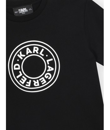 Karl Lagerfeld Boys Logo Print T-Shirt in Black vous aussi creer 