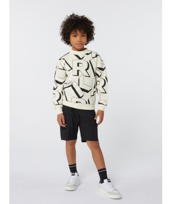 Karl Lagerfeld Boys Logo Print Sweatshirt in Ivory à prix réduit toute l'année