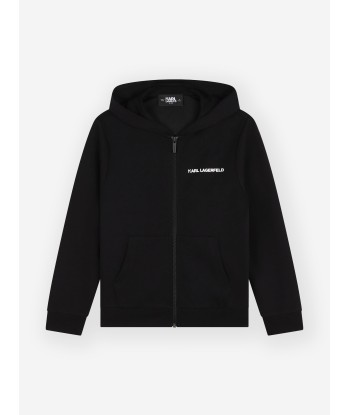 Karl Lagerfeld Boys Logo Zip Up Top in Black votre