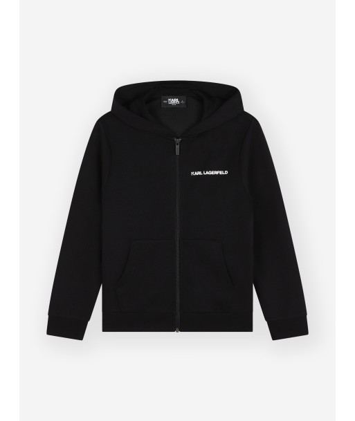 Karl Lagerfeld Boys Logo Zip Up Top in Black votre