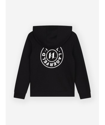 Karl Lagerfeld Boys Logo Zip Up Top in Black votre