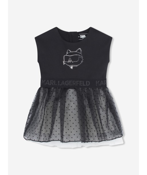 Karl Lagerfeld Baby Girls Choupette Occasion Dress in Black pas chere