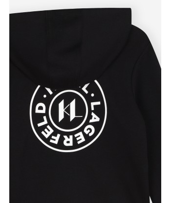 Karl Lagerfeld Boys Logo Zip Up Top in Black votre