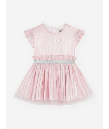 Karl Lagerfeld Baby Girls Logo Occasion Dress in Pink Amélioration de cerveau avec