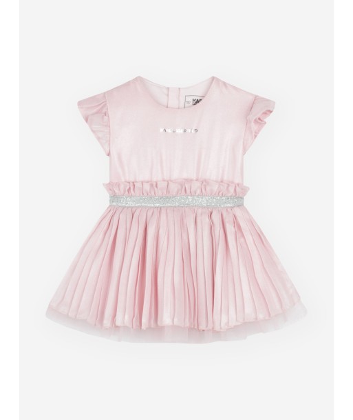 Karl Lagerfeld Baby Girls Logo Occasion Dress in Pink Amélioration de cerveau avec