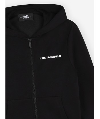 Karl Lagerfeld Boys Logo Zip Up Top in Black votre