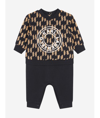 Karl Lagerfeld Baby Boys Logo Print Romper in Black Jusqu'à 80% De Réduction