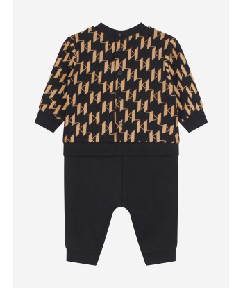 Karl Lagerfeld Baby Boys Logo Print Romper in Black Jusqu'à 80% De Réduction